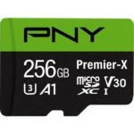 PNY P-SDU256V31100PX-GE Premier-X Class 10 U3 V30 microSD Flash Memory Card